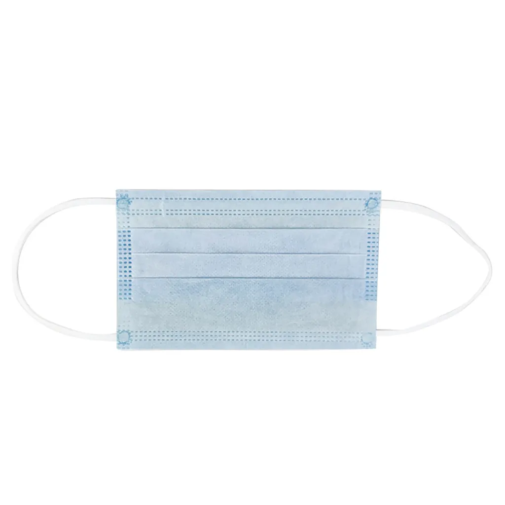 

50pcs Boy And Girl Face Cover Masks Blue One Time Masks For Children 3-Layer Nonwoven Mask Breathable Earloops Mascarillas F86