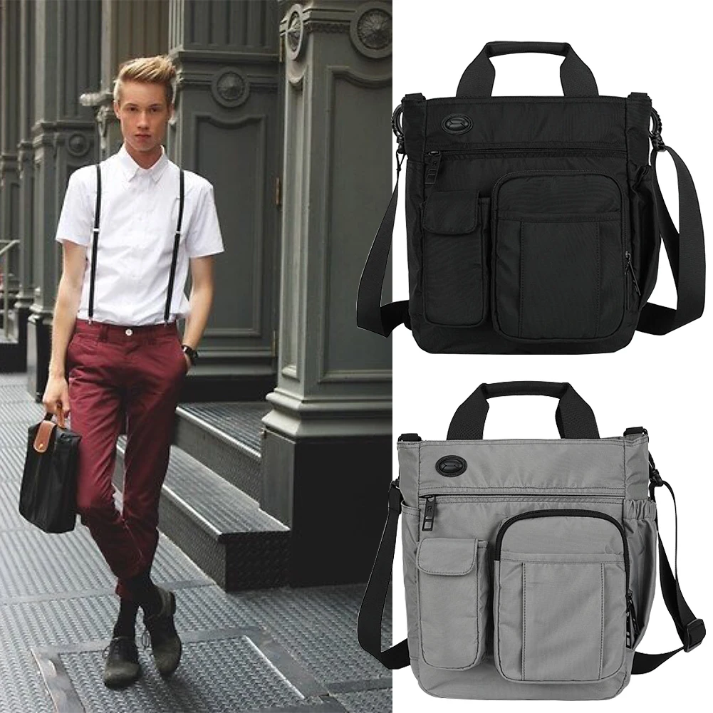 

Men Shoulder Bag Cross Body Wear Resistant Multifunctional Side Pockets Traveling Waterproof Large Capacity Messenger Casual