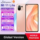 Смартфон Xiaomi Mi 11 Lite с глобальной версией Snapdragon 732G Octa Core 64GB  128GB ROM 64MP Камера 6.55 