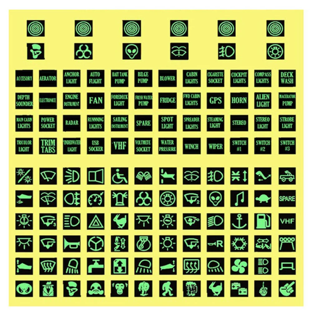 

Night Sticker Labels Glow Marine Panel Replacement Sticker 132pcs Switch
