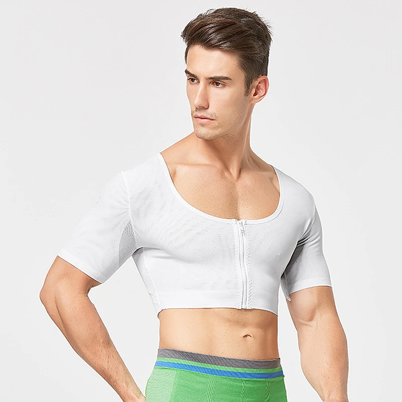 Мужская корректирующая одежда на молнии верхняя рука шейпер для плеч похудение