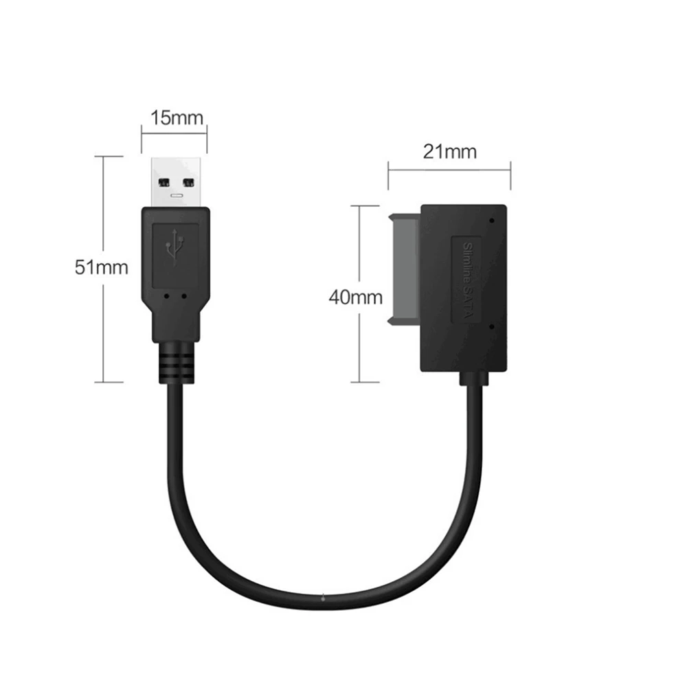 2021 USB-адаптер для ПК 6P 7P CD DVD Rom SATA к USB 2 0 конвертер slim Sata 13-контактный Кабель-адаптер