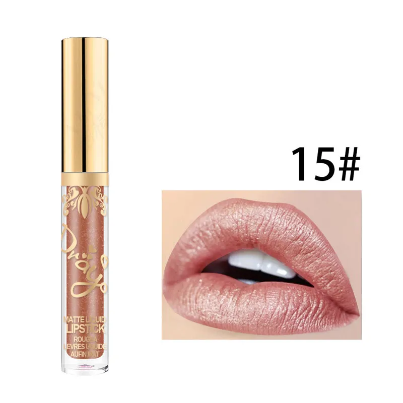Matte Lipstick Lip Gloss Metal Light Sense Gold Bronze Coffee Red Non-stick Cup Frosted Lips Pump Moisturizing |