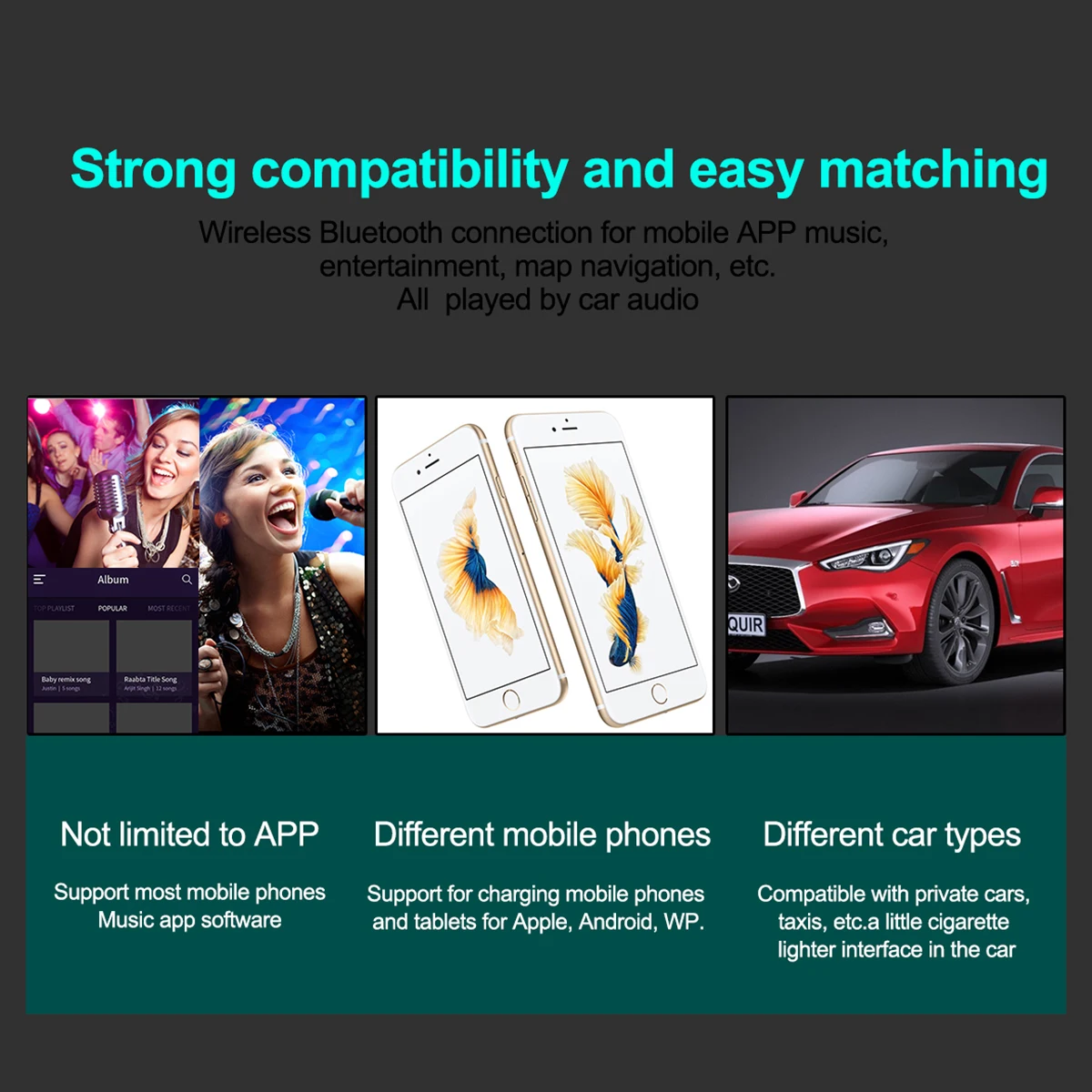 

Onever Bluetooth FM Transmitter Car MP3 Player Modulator Handsfree Car Kit Dual USB Port Fast Charger Adapter for iPhone X