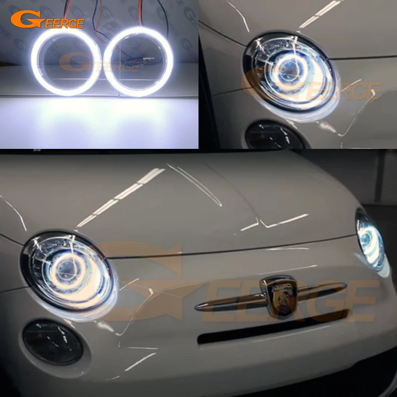 Отличный ультра яркий COB led Ангельские Глазки halo кольца Дневной светильник для FIAT ABARTH 500 C 595 695 595C 695C 2007-2014 ксеноновый головной светильник