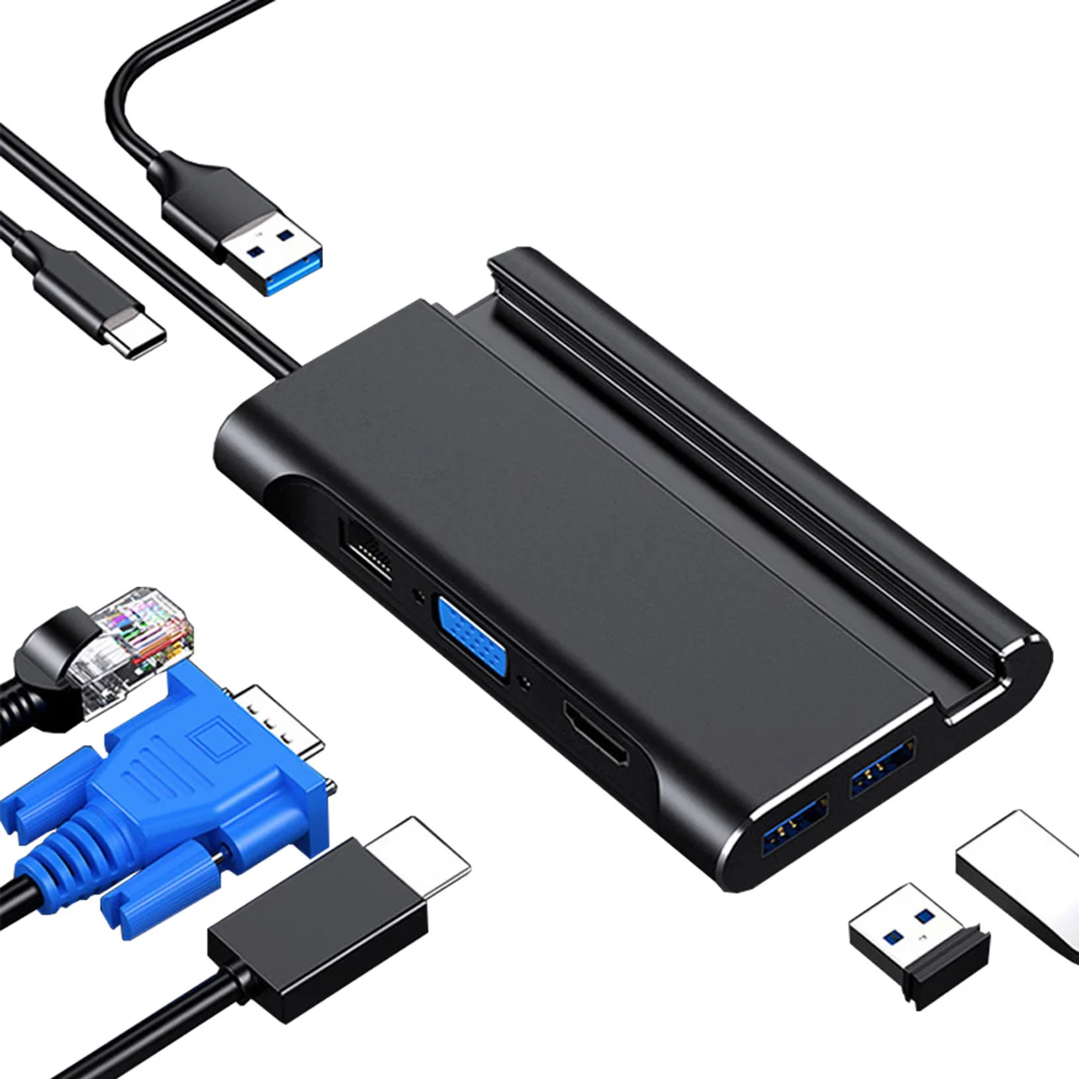 Concentrador de red USB tipo C 3,1, concentrador tipo C, divisor USB...