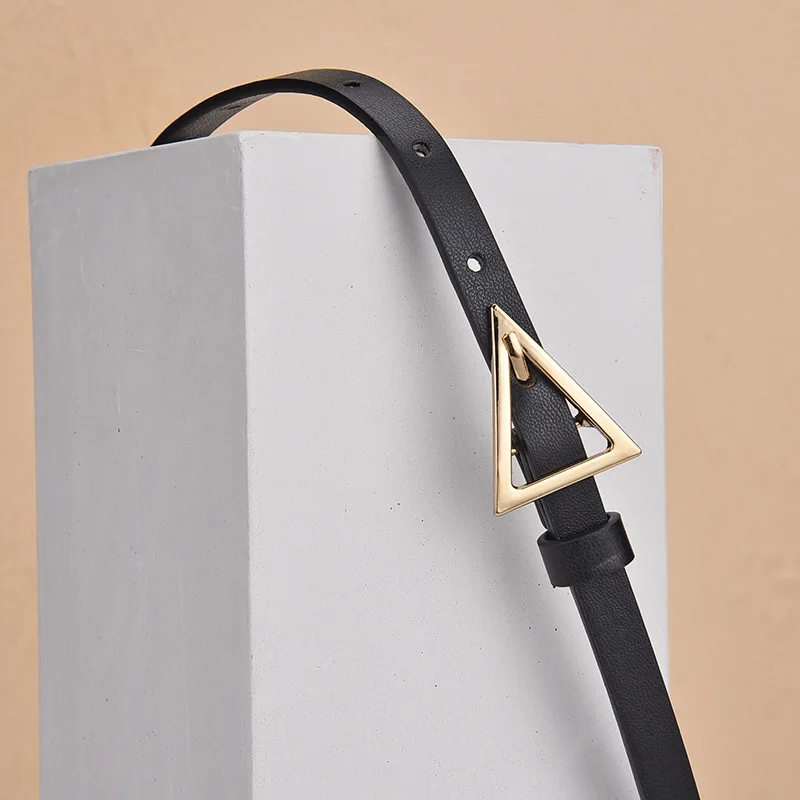 

New Style Triangle Buckle Thin Belt Women's Decorative Dress Korean Fashion Style Matching Jeans Belt Simple