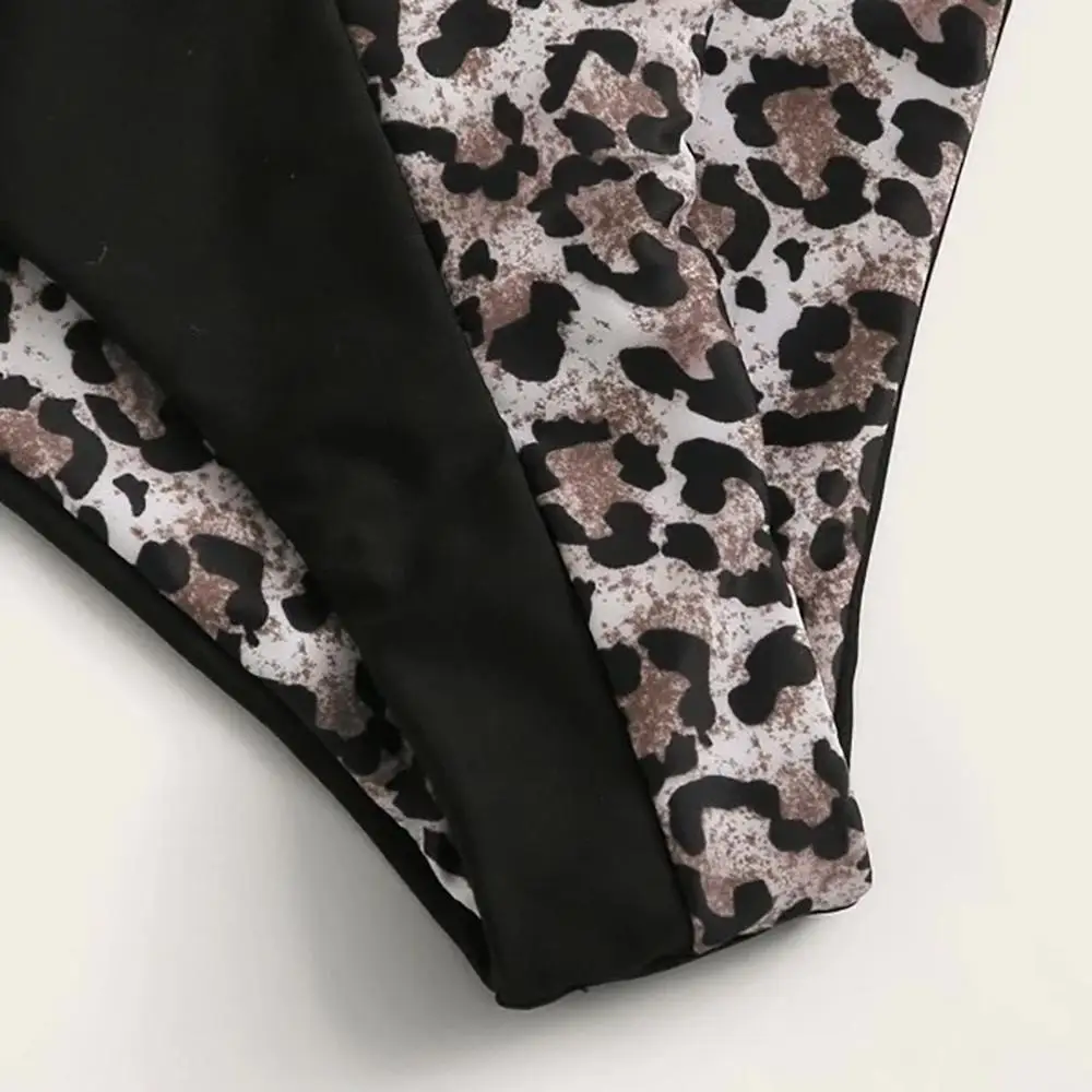 Сексуальный купальник с леопардовым принтом лоскутное бикини для женщин два