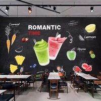 custom 3d wallpaper personally hand painted blackboard fruit juice cold drinks shop murals self adhesive wall sticker home d%c3%a9cor