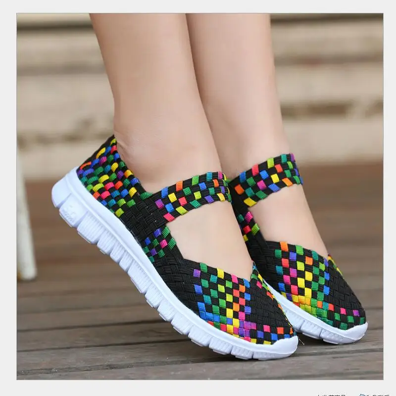 Женская тканая обувь 2018 летняя дышащая ручной работы Модная Удобная
