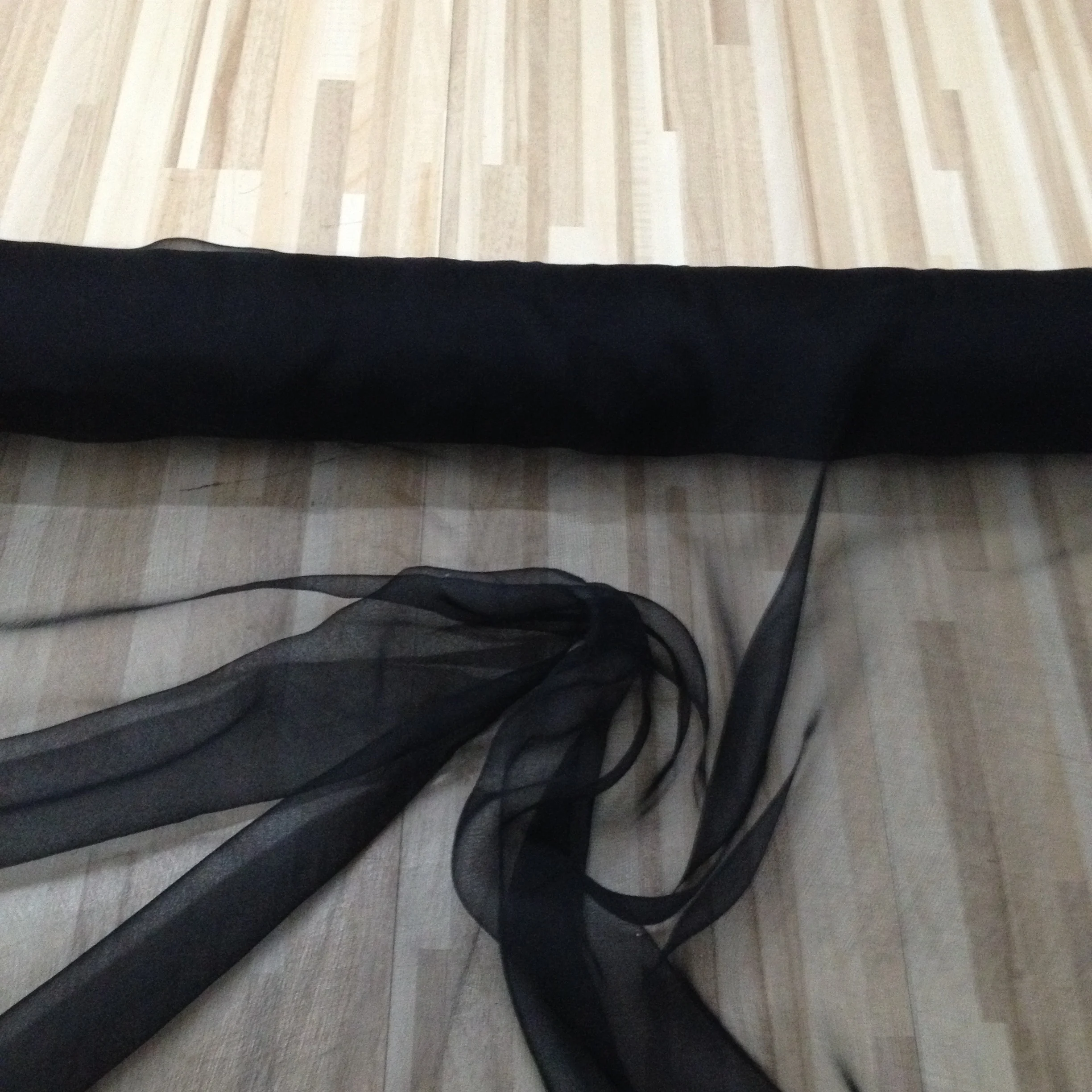 Продажа на 6 м ширина: 97 см 100% шелковая ткань тонкий тюль-Жоржет толщина: 3 мм