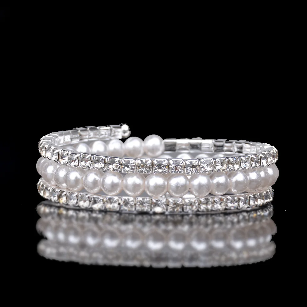 Лидер продаж женские браслеты из чешского розового золота с жемчугом Модные