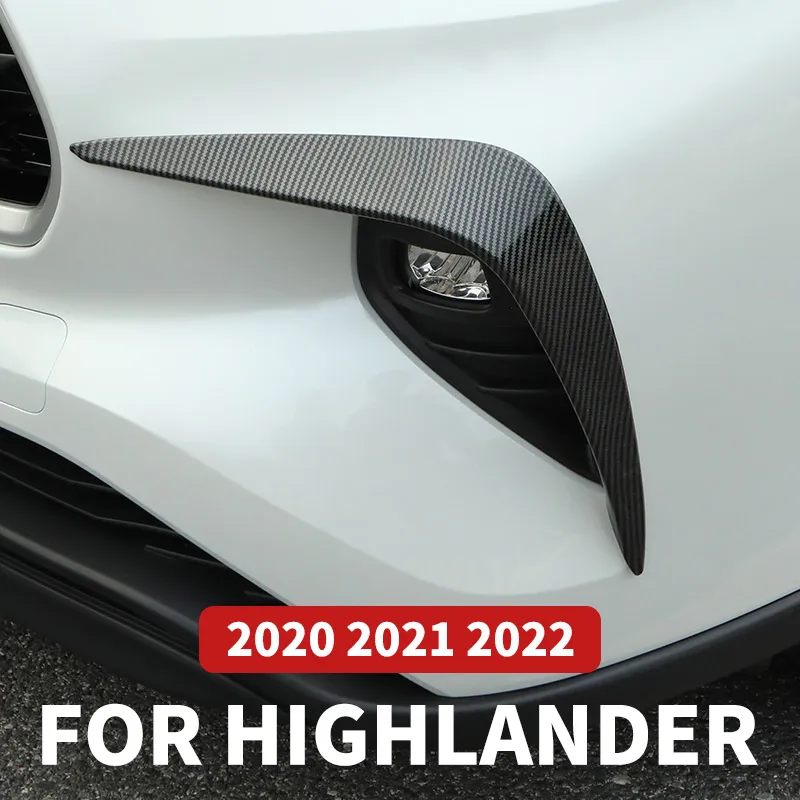 

For Toyota Highlander 2020 2021 2022 Refit Car Accessories Front Fog Lamp Cover ABS Plating Bumper Decoration