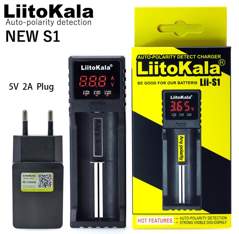 

LiitoKala Lii-600 Lii-S8 Lii500S Lii-500 Smart Charger suitable for Li-ion 3.7V Li-FePO4 3.2V NiMH 1.2V battery 18650 26650 AAA