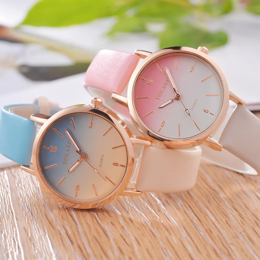 

Yolako Women's Casual Quartz Leather Band New Strap Watch Analog Wrist Watch Wristwatch Ladies Bracelet Luxury Watch Casual