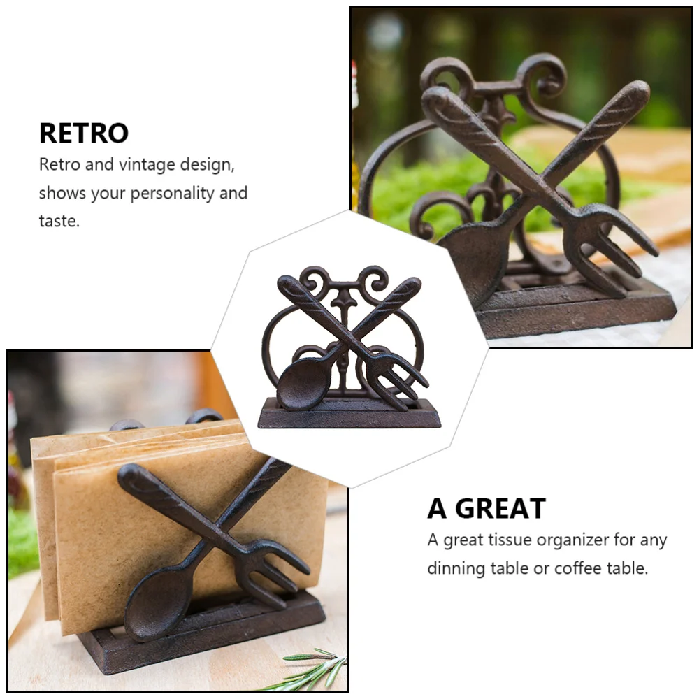 

1Pc Cast Iron Tissue Holder Paperweight Prop Desktop Ornament Housewarming Gift
