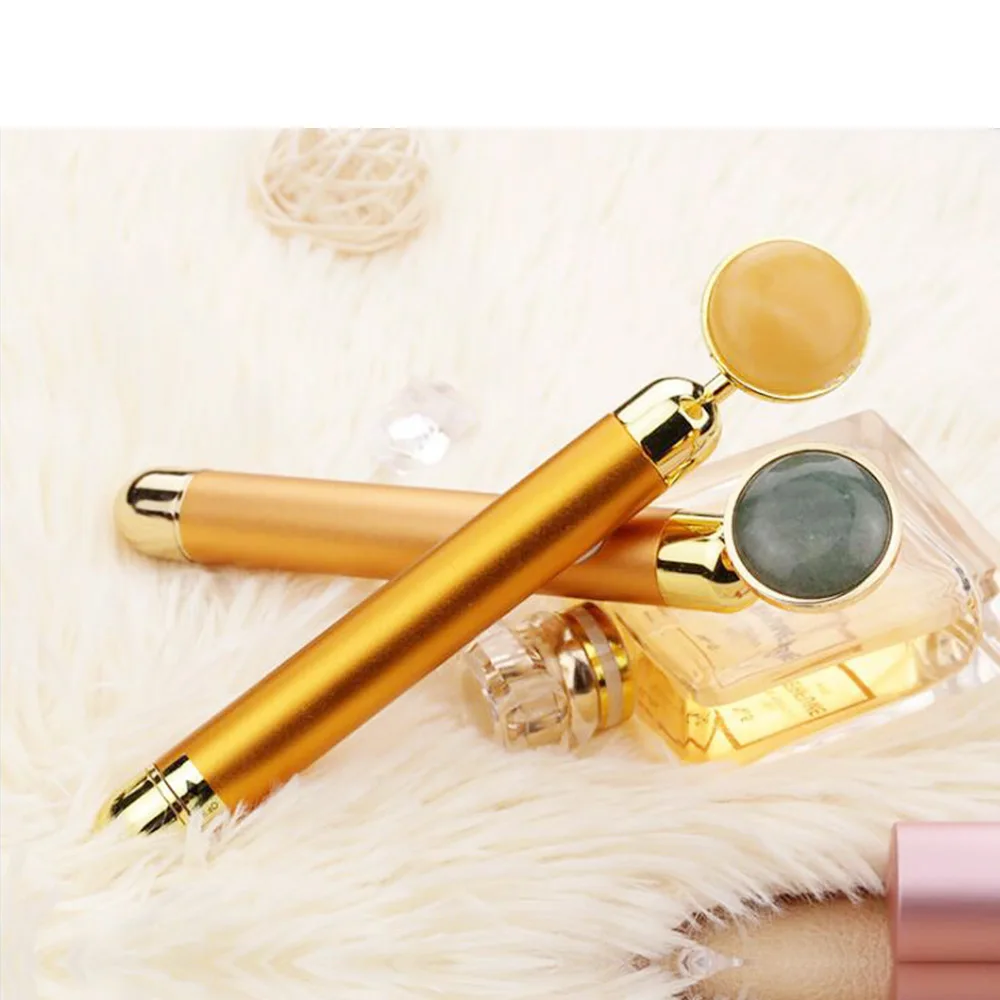 24K beauty Bar V лицо артефакт подтяжка лица палка для массажа лица нефритовый роликовый лицевой спа-массаж для тела