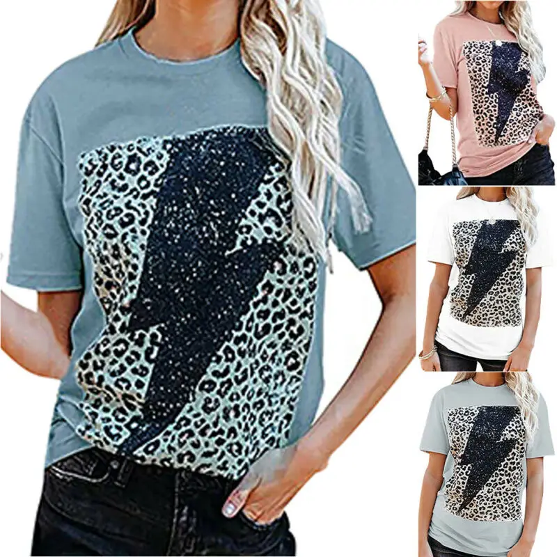 

Womens Ladies Short Sleeve Basic T-Shirt Blouse Summer Casual Loose Tunic Tops
