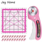 6-дюймовая акриловая линейка для квилтинга, линейка для резки ткани, четкая линейка для метки, поворотный резак 45 мм и зажимы для рукоделия для шитья кожи