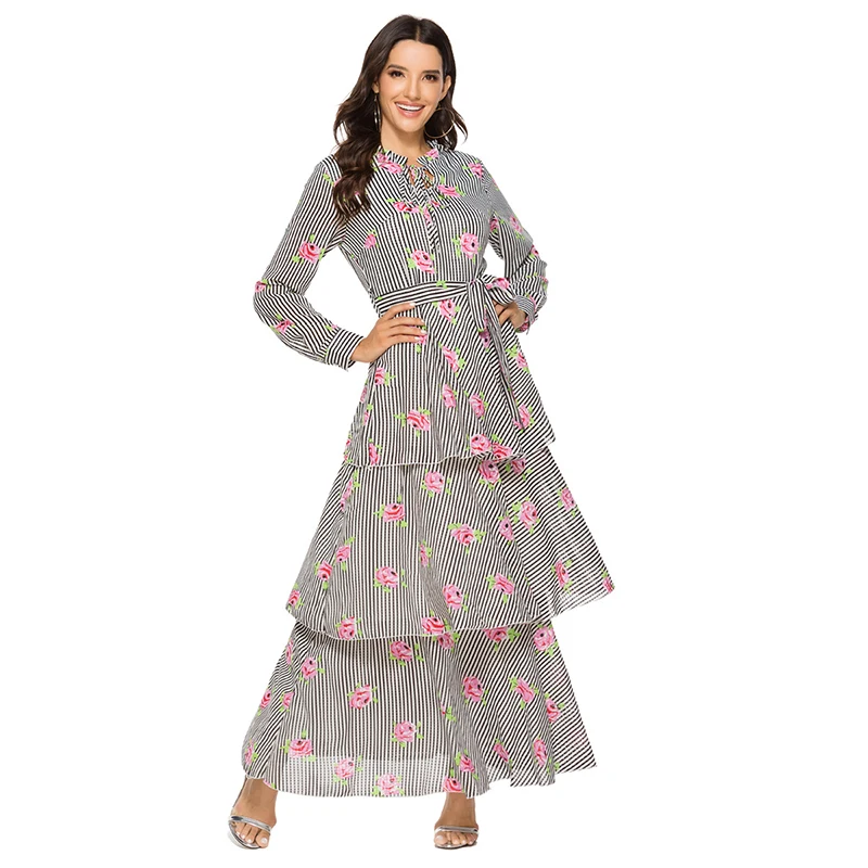 Элегантное мусульманское платье Дубай Турецкая абайя Индонезия модное с