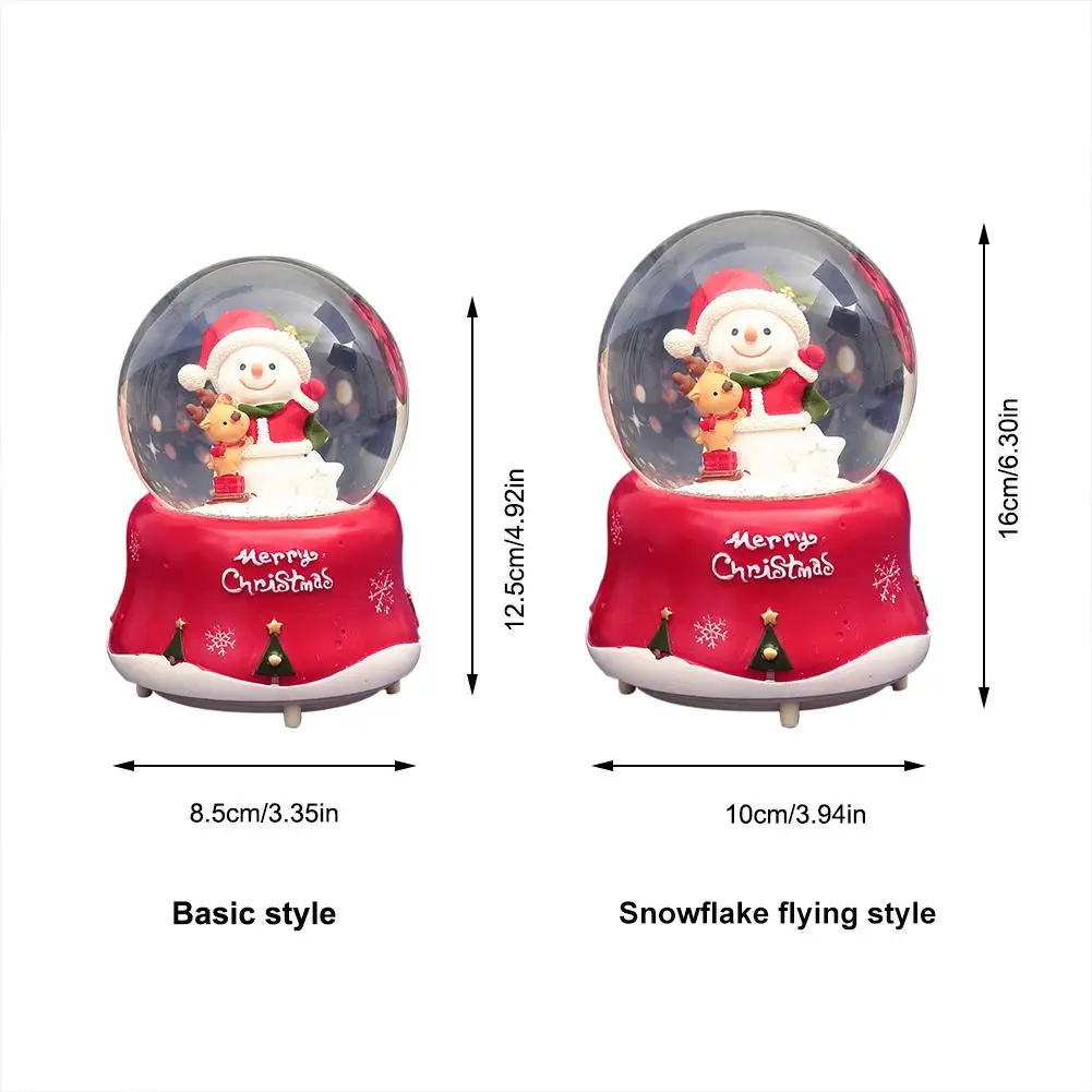 Рождественский снежный глобус музыкальная шкатулка Санта-Клаус Экологичная