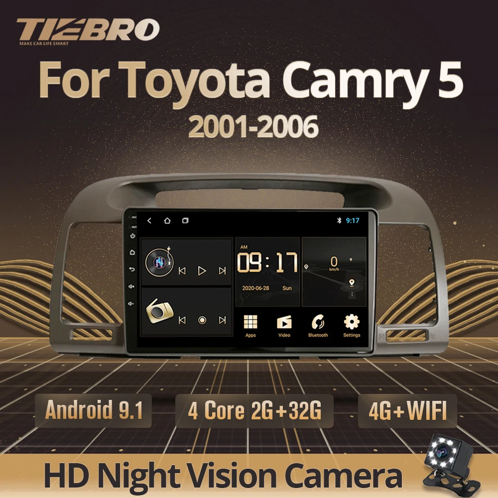 Автомагнитола TIEBRO 2Din Android 9 0 для Toyota Camry 5 XV 30 2001 2006 Автомобильный мультимедийный