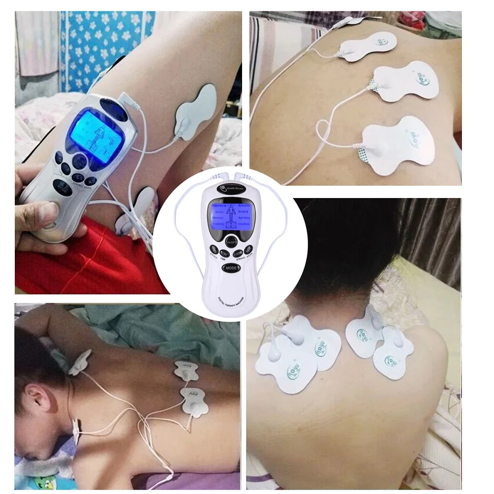 Электрический импульсный массажер портативная цифровая машинка для