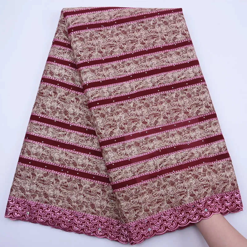 High Quality Cotton African Lace Fabric Swiss Voile Switzerland embroidery with Stone Dry 2020 Nigerian Wedding | Дом и сад