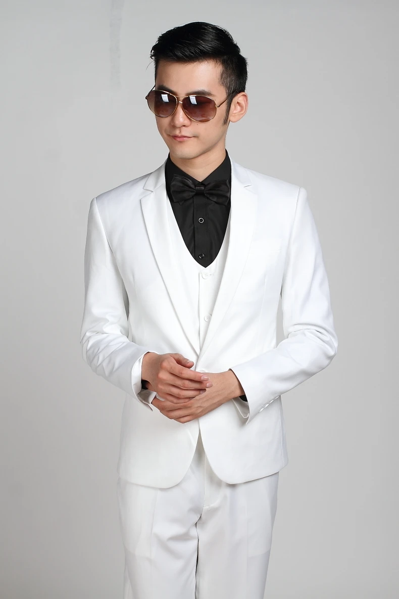 (Пиджак + брюки) мужской смокинг цвета слоновой кости Деловые костюмы тонкие