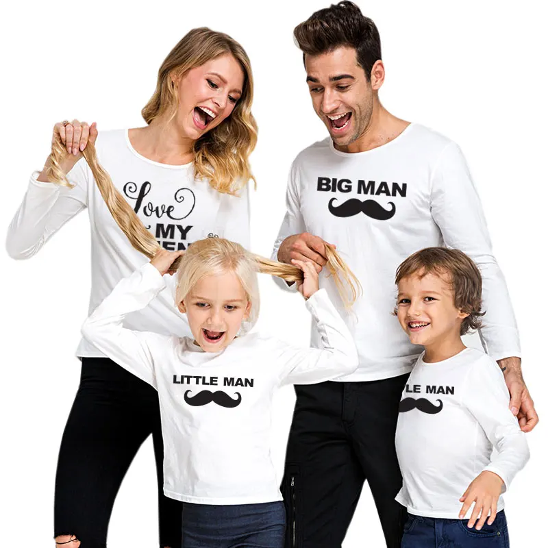 Одинаковая семейная одежда с длинным рукавом для большого мужчины осенняя