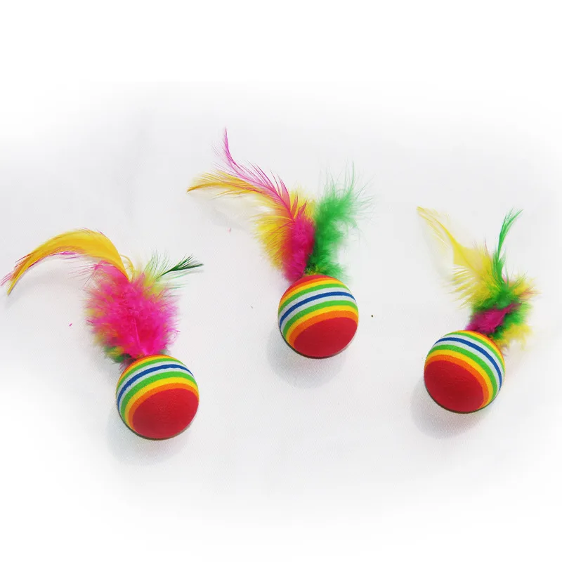 Пернатая Радужная игрушка для кошки в виде шара красочный шар интерактивный