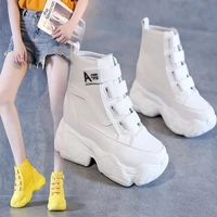 autumn 2020 new canvas shoes hight top white black student elevator all match hip hop sports ankle boots women shoes