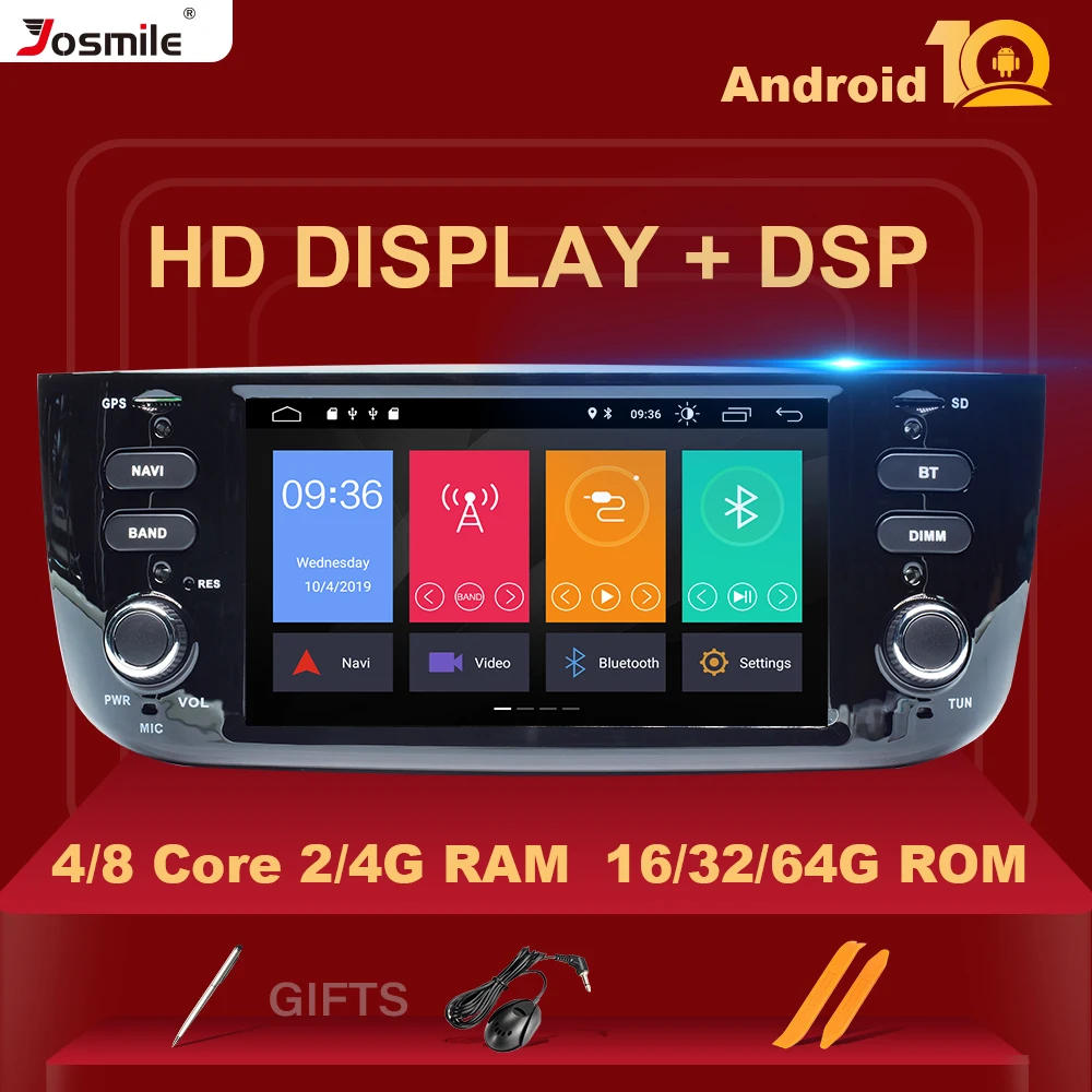Авторадио DSP 4 Гб ОЗУ 64 ПЗУ 1Din Android 10 автомобильный DVD мультимедийный плеер для