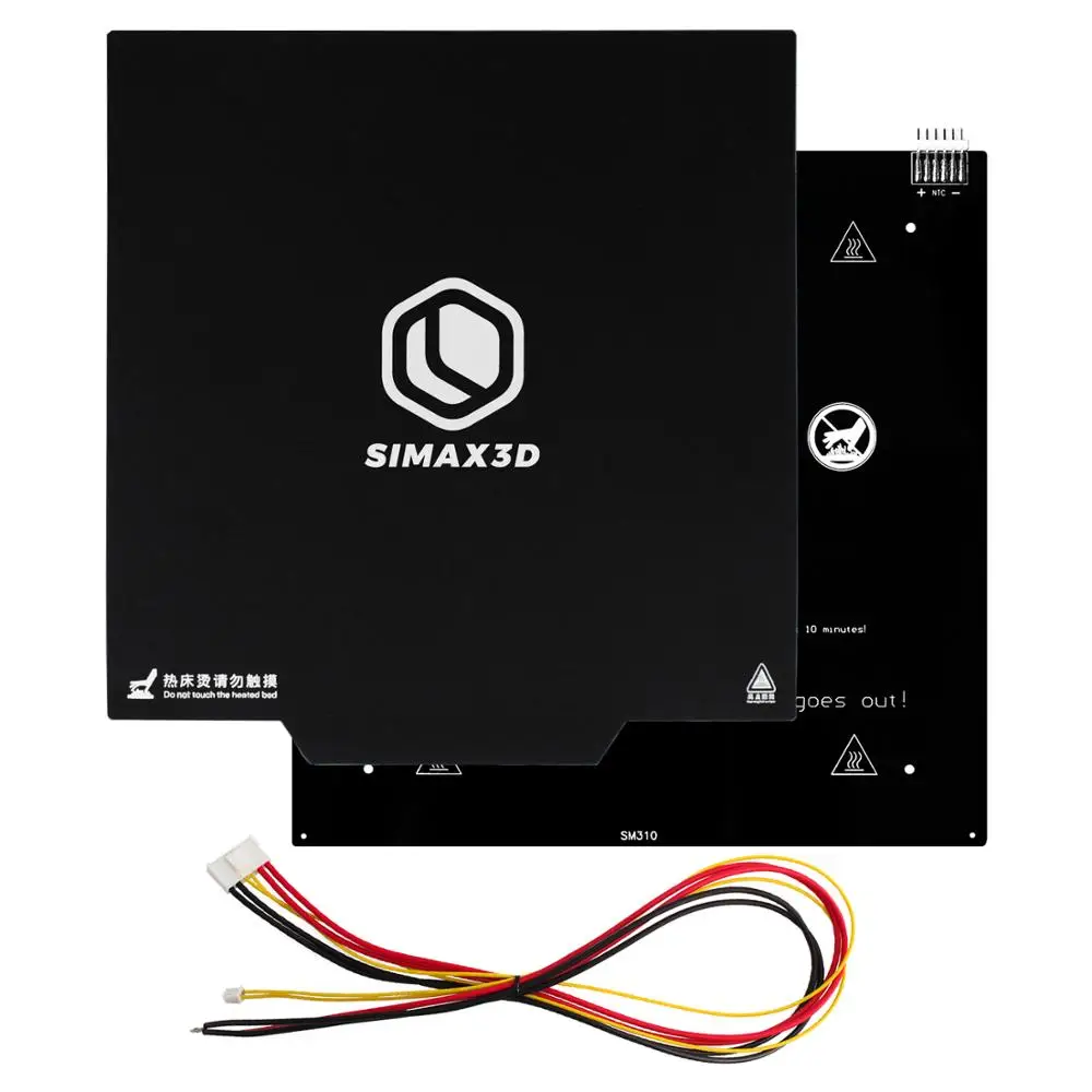 

3D Printer Parts 310*310mm Square Magnetic Print Bed Magnetic Sticker + Removal Aluminum Heated Bed Plate with 1m Heated Wire