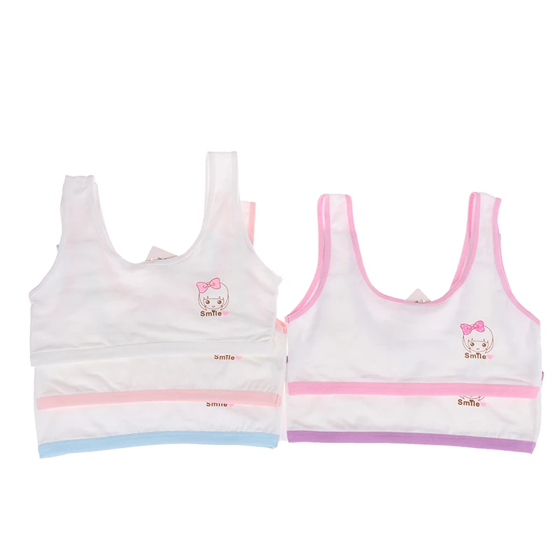 Летний хлопковый спортивный бюстгальтер для девочек детский лифчик