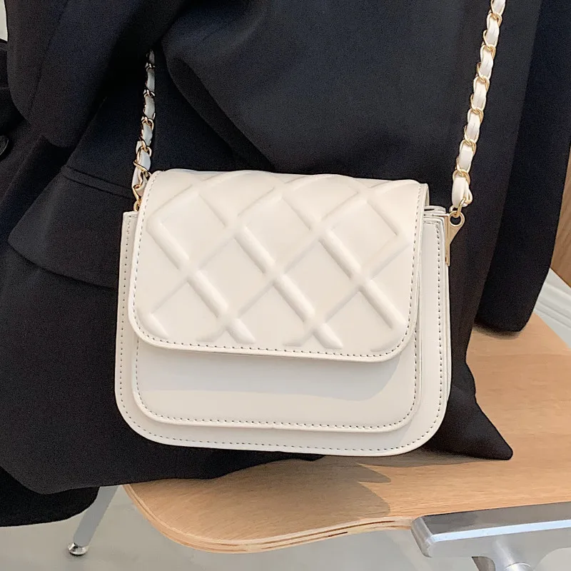 

Diamond Lattice Shoulder Bags for Women Luxury Pu Leather Crossbody Bag Chain Plaid Handbags Ladies Small Flap Messenger Bag Sac