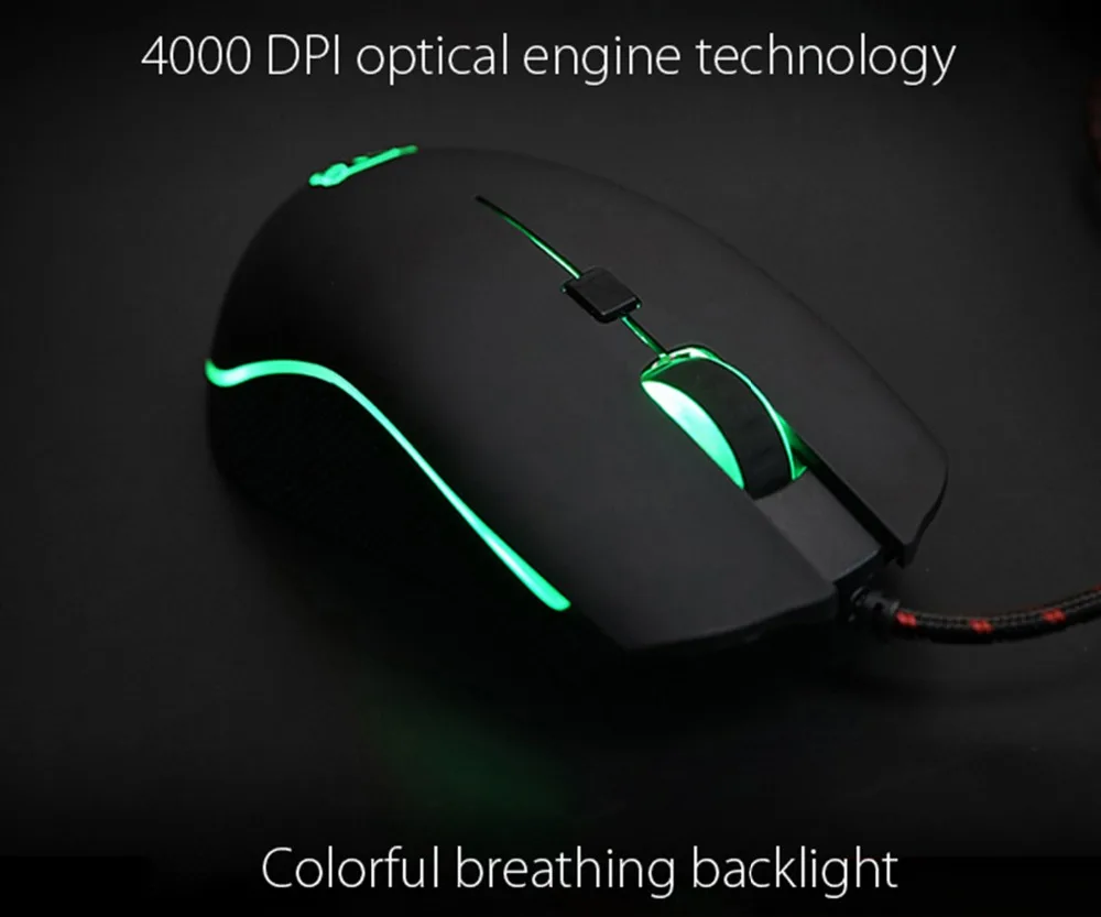Motospeed V40 профессиональная игровая Мышь USB Проводная оптическая геймера 3500 Точек