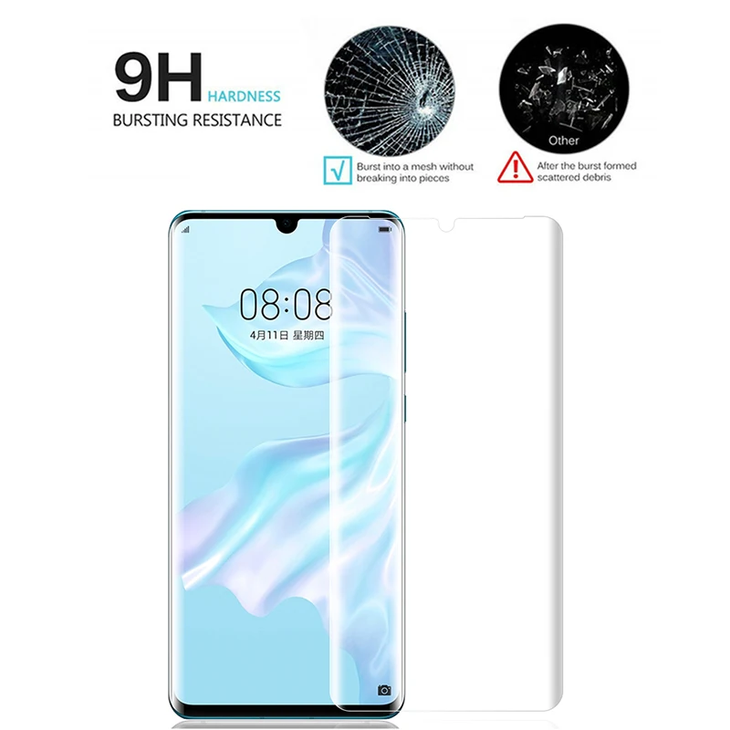 nano Liquid UV Tempered Glass film for huawei P50 P30 P40 pro Screen Protector For HUAWEI Mate 20 30 40 pro UV protection glass