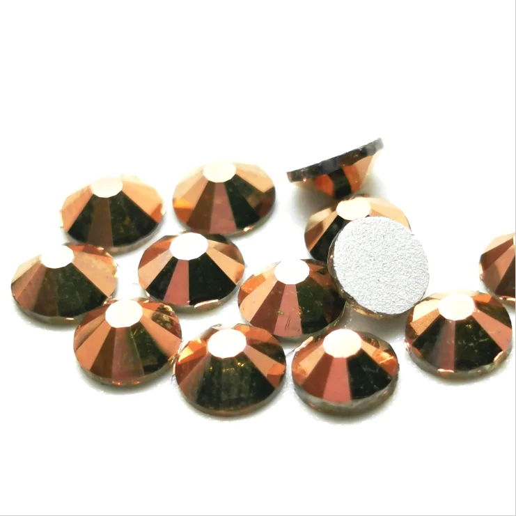 Размер розовое золото цвет не горячей фиксации flatback Стекло Кристалл 3D дизайн