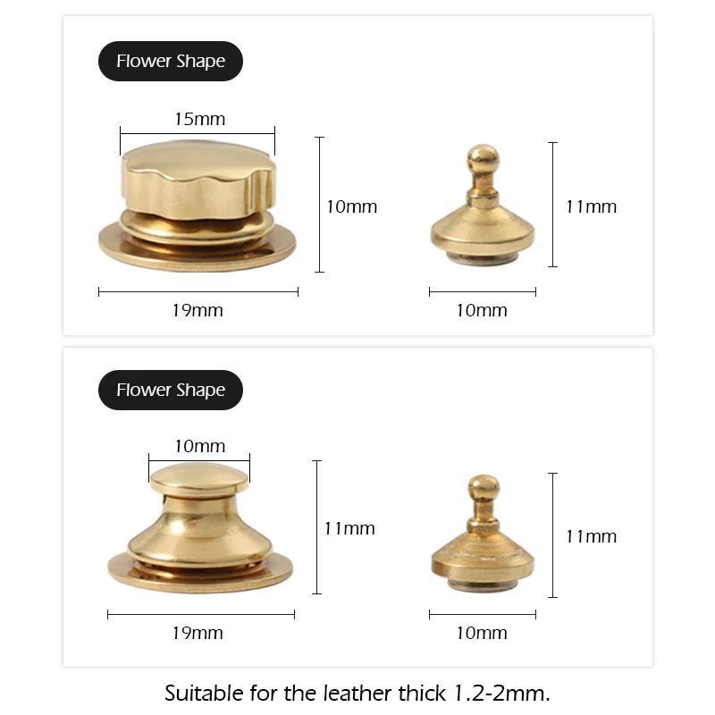 WUTA Design 100% Brass Bag Lock Spring Buckle Case Metal Insert Round / Flower Head Decorate DIY Leather Craft Hardware | Дом и сад