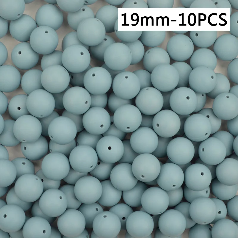 19mm-10PCS Силиконовые бусы 9/12/15 мм Детские Прорезыватель для зубов круглый Прорезывания Зубов Силиконовые Бусины Perle силиконовый зубного прикуса станет заметно Прорезывания Зубов Бусины для изготовления ювелирных изделий - Цвет: 19mm-10PCS