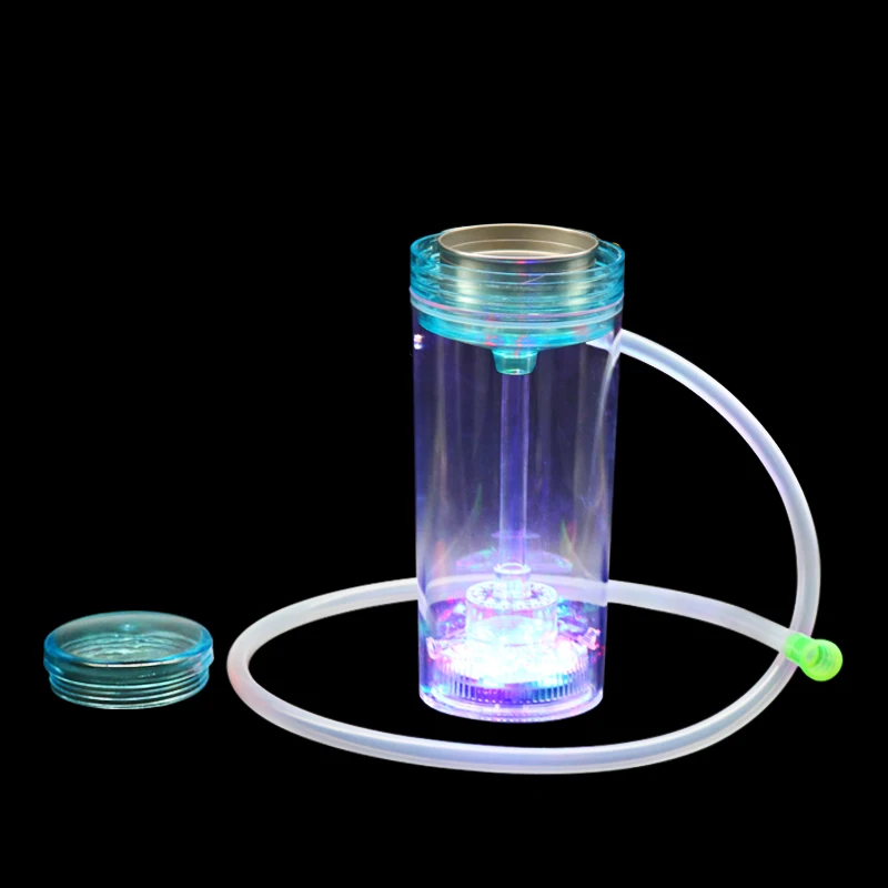 New Plastic Bottle Hookah Portable Hookah Set With LED Lights And Nargile Chicha Silicone Hose Charcoal Mini Hookah 5 colors