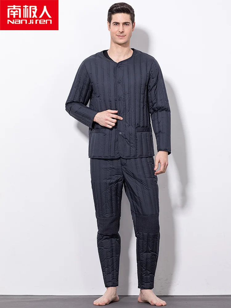 

Мужской костюм с подкладкой из пуха и перьев, одежда для среднего и пожилого возраста, куртка с хлопковой подкладкой, пальто с хлопковой под...