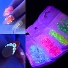 Супер блестящие светящиеся Стразы для дизайна ногтей, украшения Смешанные 3d флуоресцентные Кристальные камни для ногтей, аксессуары со стразами для маникюра