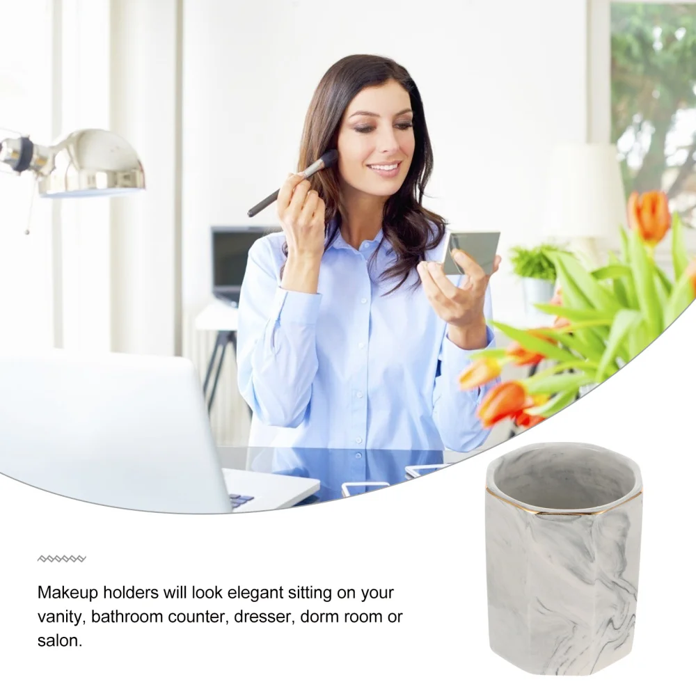 

Ceramic Storage Container Pen Storage Holder Brush Container for Desktop
