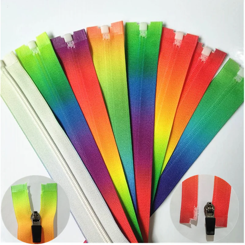 

30-60Cm (12-24 Inch) 50Pcs 3# Nylon Colorful opening zipper For For Clothing Or Bags
