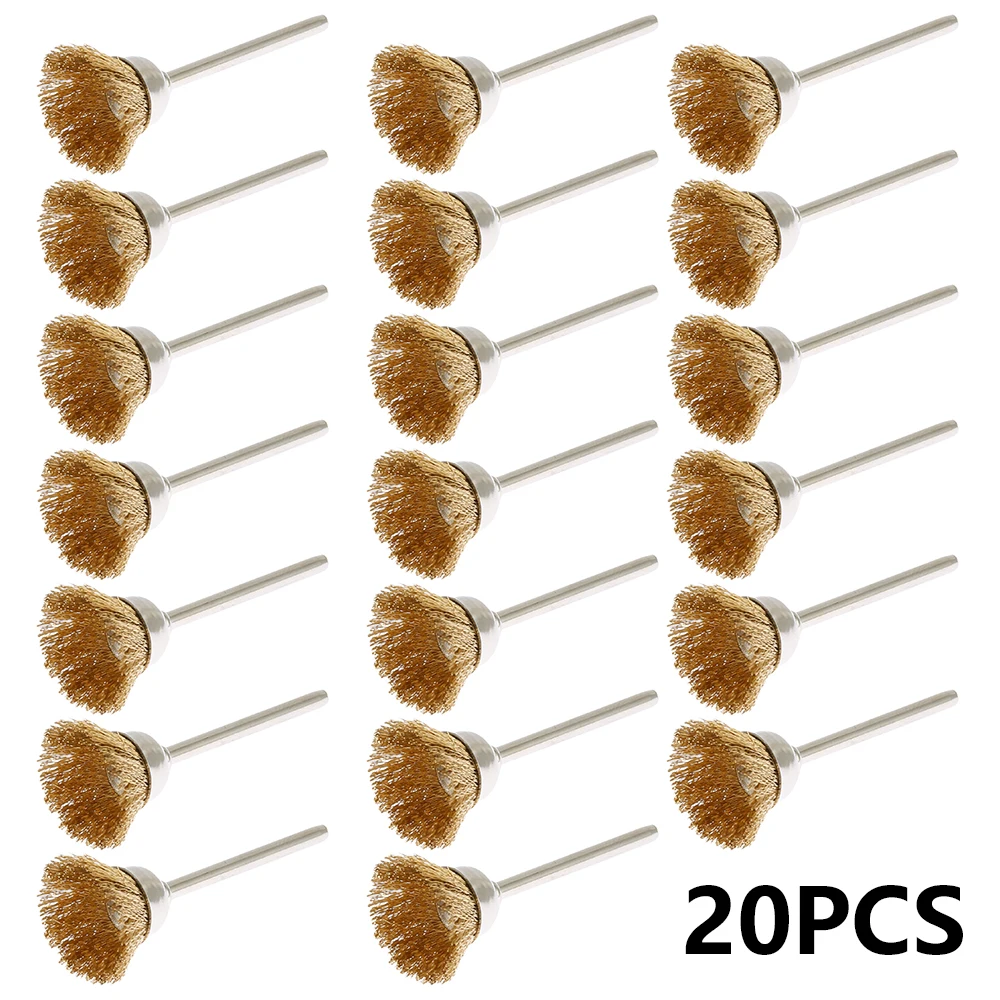 20 штук 5 мм Медный провод Кисти миска Тип металла для удаления ржавчины кисть
