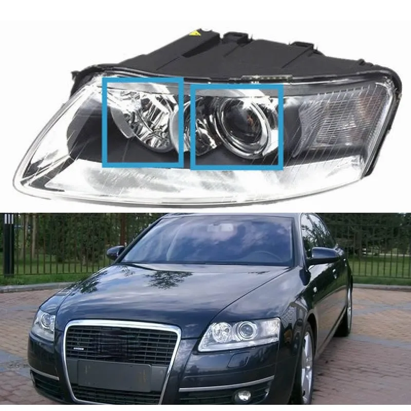 

for Audi A6L headlight half assembly 2005 2006 2007 2008 Halogen headlight xenon lens headlight half assembly