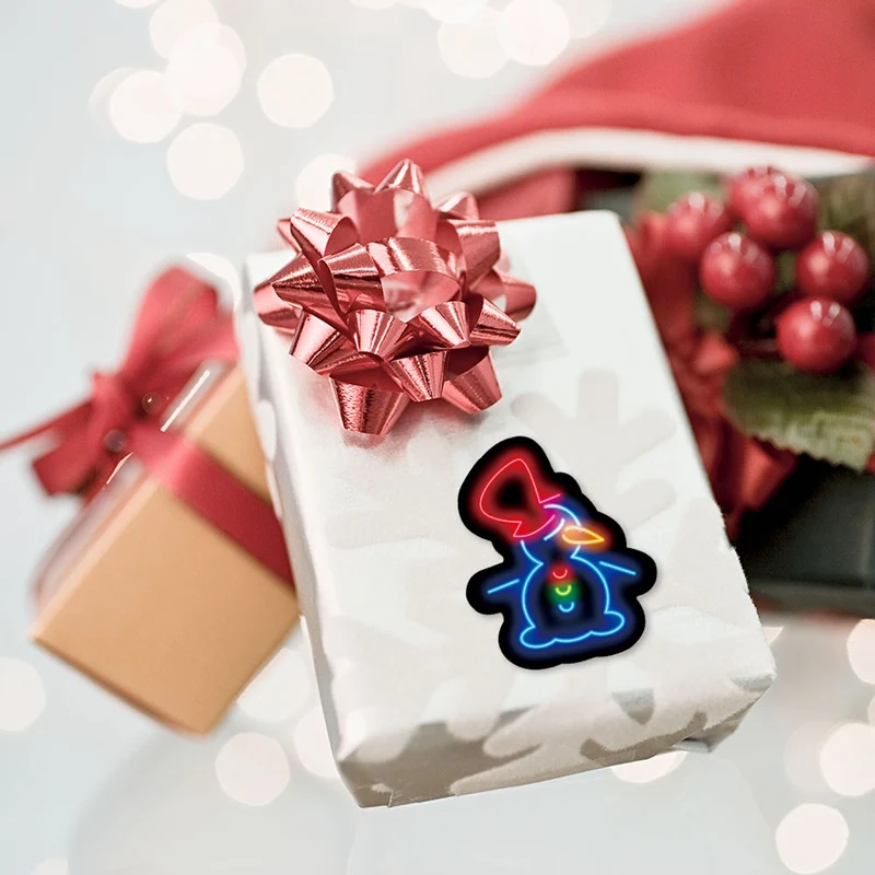 50 Pcs Christmas Neon Graffiti Stickers Luggage Laptop Helmet Trolley Case Pvc Waterproof Gift Envelope |
