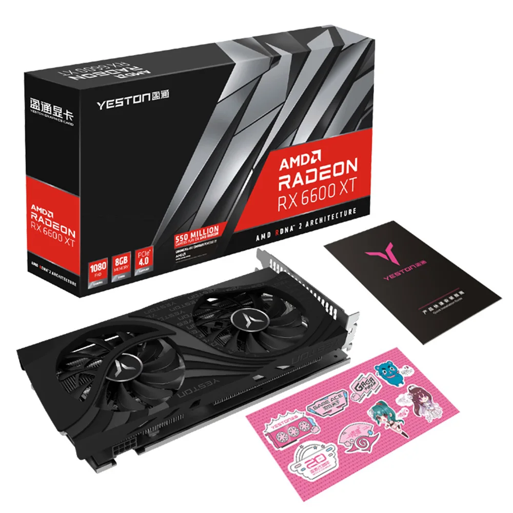 

Видеокарта Yeston RX6600 8G D6 GAEA, частота ядра 2044- 2491 МГц бит GDDR6, игровая видеокарта DP * 3 + HDMI-совместимая